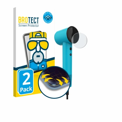 Parte frontal de un envase de producto con el logotipo de la marca BROTECT. Al lado se muestra el dispositivo Cecotec DryNova 