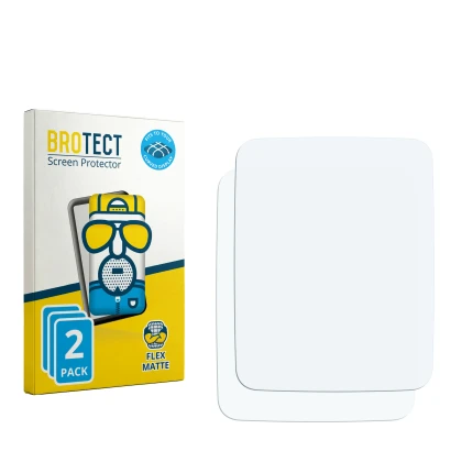 Parte frontal de un envase de producto con el logotipo de la marca BROTECT. Al lado está el protector de pantalla correspondie