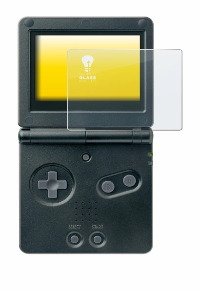 Imagen del dispositivo Nintendo Gameboy Advance GBA SP con una amplia variedad de protectores de pantalla.