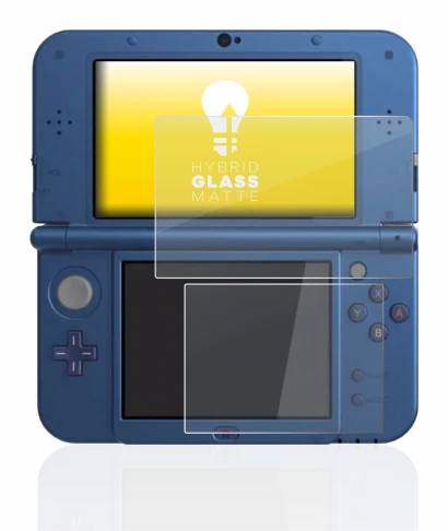 Imagen del dispositivo Nintendo New 3DS XL con una amplia variedad de protectores de pantalla.