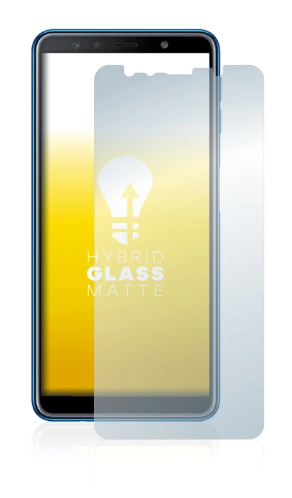 Imagen del dispositivo Samsung Galaxy A7 2018 con una amplia variedad de protectores de pantalla.