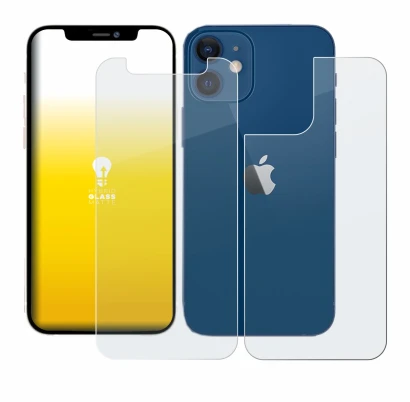 Imagen del dispositivo Apple iPhone 12 mini (Frontal+Trasero) con una amplia variedad de protectores de pantalla.