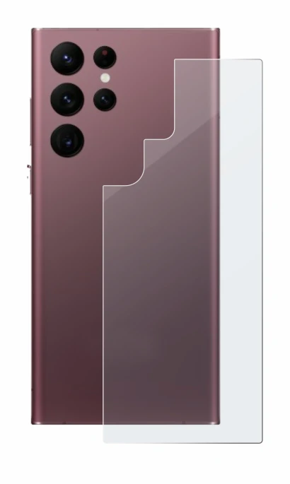 Imagen del dispositivo Samsung Galaxy S22 Ultra 5G (Trasero) con una amplia variedad de protectores de pantalla.