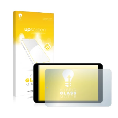 Parte frontal de un envase de producto con el logotipo de la marca upscreen. Al lado se muestra el dispositivo Nokia T10 con s