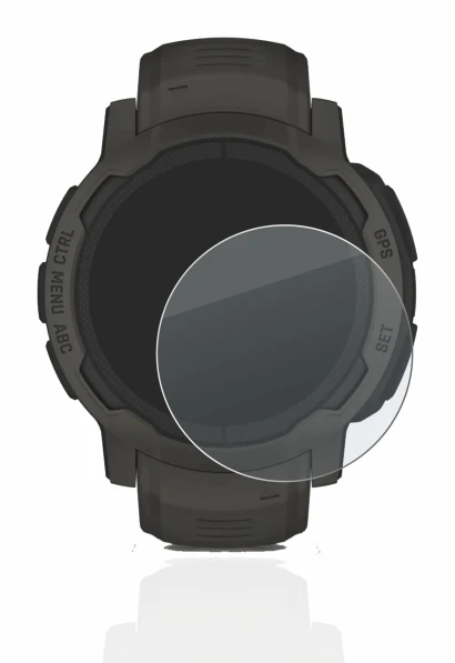 Imagen del dispositivo Garmin Instinct 2 Solar con una amplia variedad de protectores de pantalla.