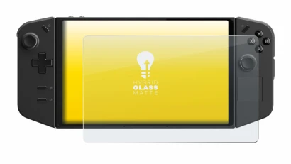 Imagen del dispositivo Lenovo Legion Go con una amplia variedad de protectores de pantalla.