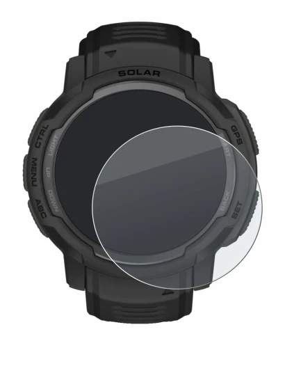 Imagen del dispositivo Garmin Instinct Crossover AMOLED con una amplia variedad de protectores de pantalla.