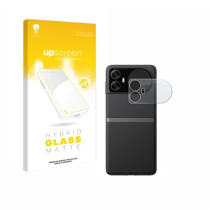 Parte frontal de un envase de producto con el logotipo de la marca upscreen. Al lado se muestra el dispositivo Blackview Hero 