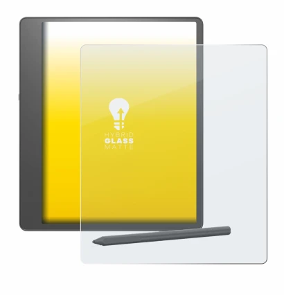 Imagen del dispositivo Amazon Kindle Scribe 2024 con una amplia variedad de protectores de pantalla.