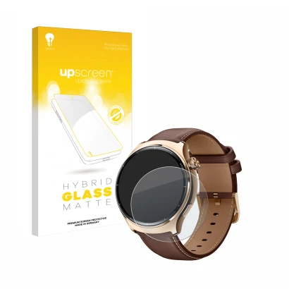 Parte frontal de un envase de producto con el logotipo de la marca upscreen. Al lado se muestra el dispositivo Xiaomi Mibro Li