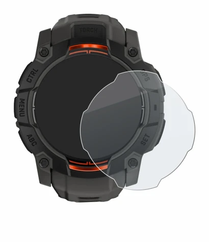 Imagen del dispositivo Garmin Instinct 3 Solar (50 mm) con una amplia variedad de protectores de pantalla.