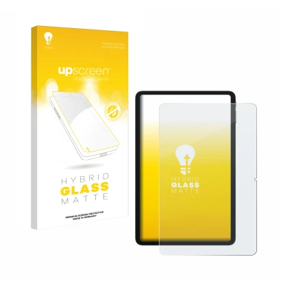 Parte frontal de un envase de producto con el logotipo de la marca upscreen. Al lado se muestra el dispositivo Doogee T36 con 