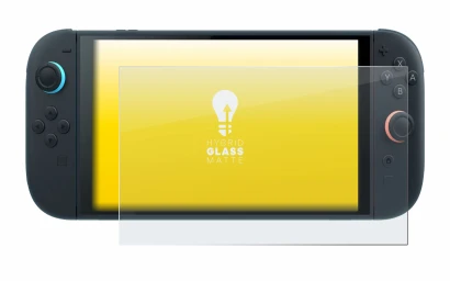 Imagen del dispositivo Nintendo Switch 2 con una amplia variedad de protectores de pantalla.