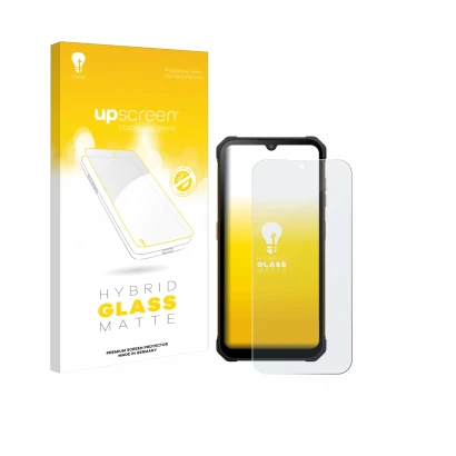 Parte frontal de un envase de producto con el logotipo de la marca upscreen. Al lado se muestra el dispositivo Hammer Iron Va 