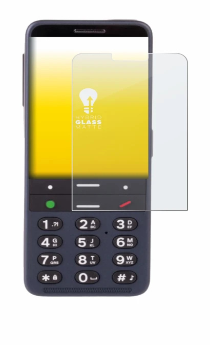 Imagen del dispositivo BlindShell Classic 3 con una amplia variedad de protectores de pantalla.