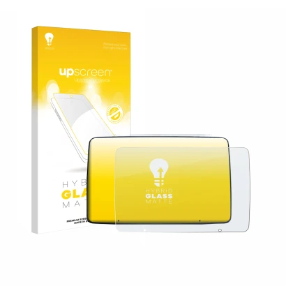 Parte frontal de un envase de producto con el logotipo de la marca upscreen. Al lado se muestra el dispositivo Leapmotor T03 2