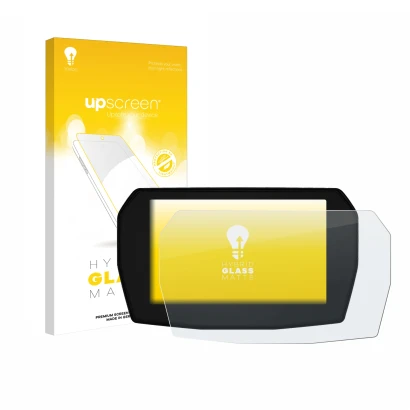 Parte frontal de un envase de producto con el logotipo de la marca upscreen. Al lado se muestra el dispositivo Ducati Multistr