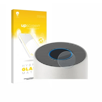 Parte frontal de un envase de producto con el logotipo de la marca upscreen. Al lado se muestra el dispositivo Philips 2000i S