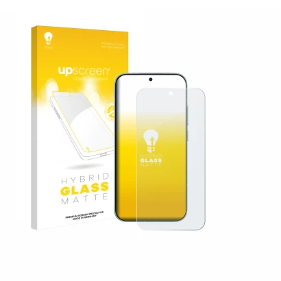 Parte frontal de un envase de producto con el logotipo de la marca upscreen. Al lado se muestra el dispositivo Xiaomi Redmi Tu