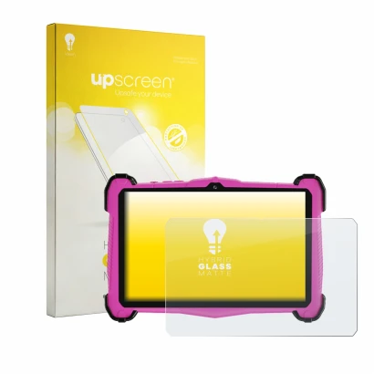 Parte frontal de un envase de producto con el logotipo de la marca upscreen. Al lado se muestra el dispositivo EagleSoar E_764