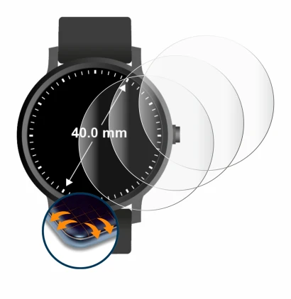 Imagen del dispositivo Relojes (Circular, ø: 40 mm) con una amplia variedad de protectores de pantalla.