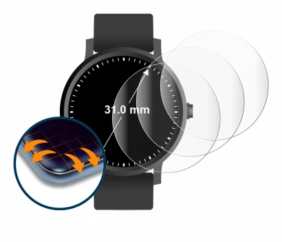 Imagen del dispositivo Relojes (circular, ø: 31 mm) con una amplia variedad de protectores de pantalla.