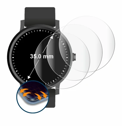 Imagen del dispositivo Relojes (Circular, ø: 35 mm) con una amplia variedad de protectores de pantalla.