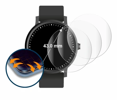 Imagen del dispositivo Relojes (Circular, ø: 43 mm) con una amplia variedad de protectores de pantalla.