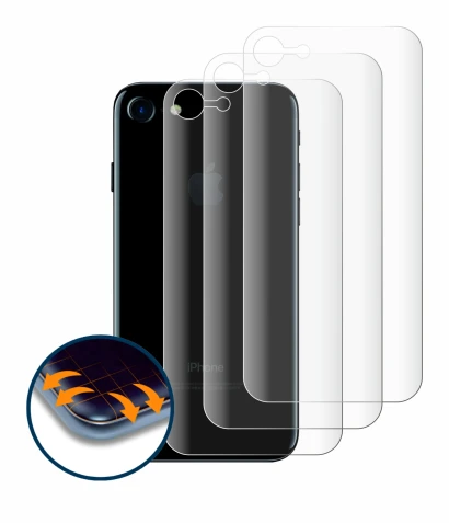 Imagen del dispositivo Apple iPhone 7 Trasera (superficie entera) con una amplia variedad de protectores de pantalla.
