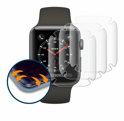 Imagen del dispositivo Apple Watch Series 3 (38 mm) con una amplia variedad de protectores de pantalla.