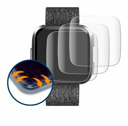Imagen del dispositivo Fitbit Versa Special Edition con una amplia variedad de protectores de pantalla.