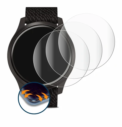 Imagen del dispositivo Garmin vivomove Style (42 mm) con una amplia variedad de protectores de pantalla.