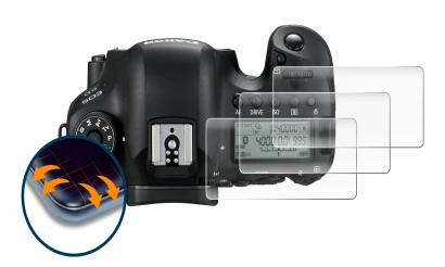 Imagen del dispositivo Canon EOS 6D (pantalla de hombro) con una amplia variedad de protectores de pantalla.