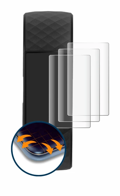 Imagen del dispositivo Fitbit Charge 4 con una amplia variedad de protectores de pantalla.