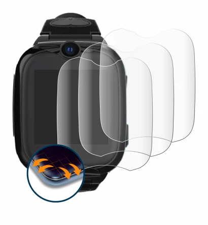 Imagen del dispositivo Xplora Go 2 con una amplia variedad de protectores de pantalla.