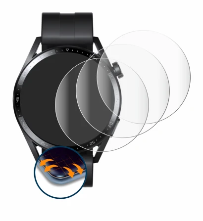 Imagen del dispositivo Huawei Watch GT 3 (46 mm) con una amplia variedad de protectores de pantalla.