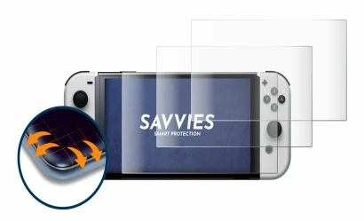 Imagen del dispositivo Nintendo Switch OLED-Modell con una amplia variedad de protectores de pantalla.