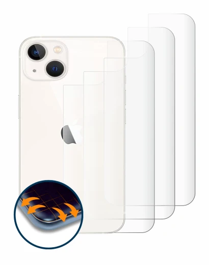 Imagen del dispositivo Apple iPhone 13 (Trasero) con una amplia variedad de protectores de pantalla.