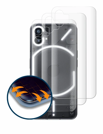 Imagen del dispositivo Nothing Phone (1) (Trasero) con una amplia variedad de protectores de pantalla.