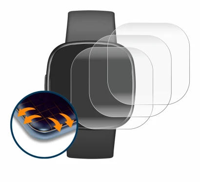 Imagen del dispositivo Fitbit Sense 2 con una amplia variedad de protectores de pantalla.