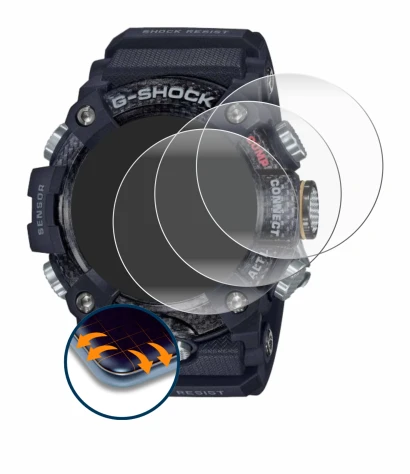 Imagen del dispositivo Casio G-Shock Mudmaster GG-B100-1AER con una amplia variedad de protectores de pantalla.
