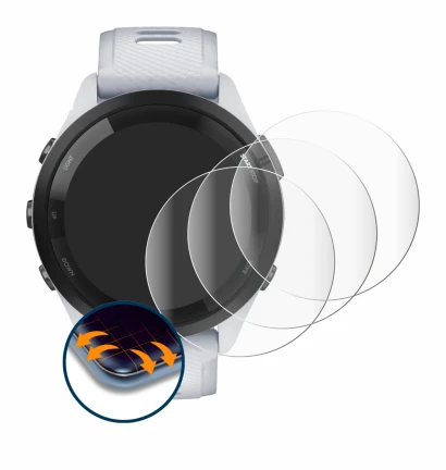 Imagen del dispositivo Garmin Forerunner 265 (46 mm) con una amplia variedad de protectores de pantalla.
