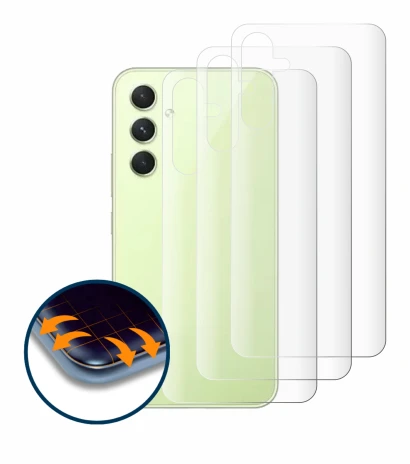 Imagen del dispositivo Samsung Galaxy A54 5G (Trasero) con una amplia variedad de protectores de pantalla.