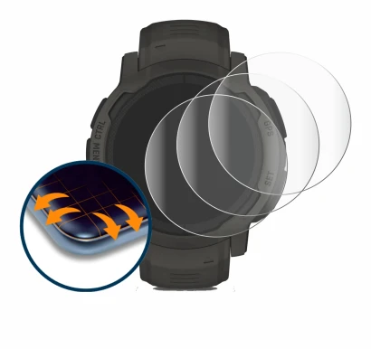 Imagen del dispositivo Garmin Instinct 2 Solar con una amplia variedad de protectores de pantalla.