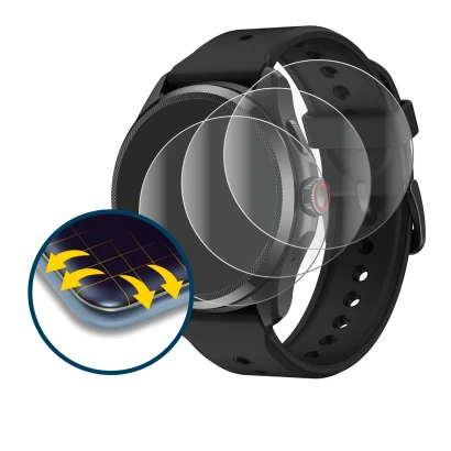Imagen del dispositivo Mobvoi TicWatch Pro 5 con una amplia variedad de protectores de pantalla.