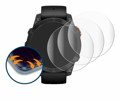 Imagen del dispositivo Garmin Fenix 7 Pro Solar (47 mm) con una amplia variedad de protectores de pantalla.