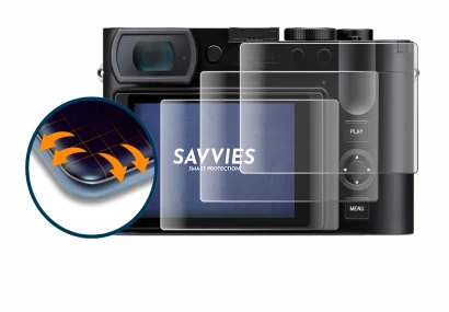 Imagen del dispositivo Leica Q3 con una amplia variedad de protectores de pantalla.