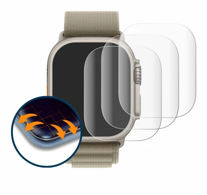 Imagen del dispositivo Apple Watch Ultra 2 (49 mm) con una amplia variedad de protectores de pantalla.