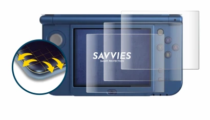 Imagen del dispositivo Nintendo New 3DS XL (Pantalla inferior) con una amplia variedad de protectores de pantalla.