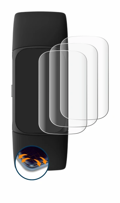 Imagen del dispositivo Fitbit Charge 6 con una amplia variedad de protectores de pantalla.